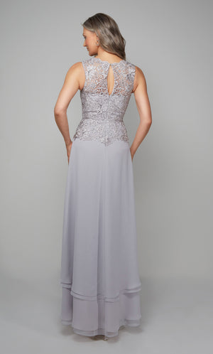UNK-27608. Long, Illusion Neckline, A-line image 3