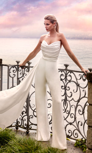 UNK-70050. Long, Strapless, Jumpsuit, Closed Back image 0