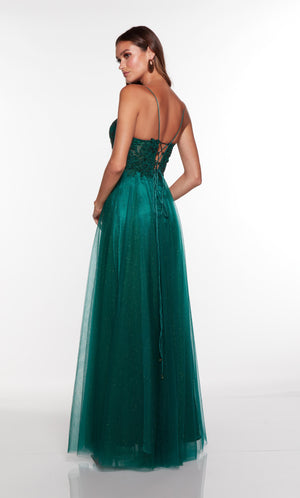 UNK-61325. Long, Square Neckline, Flowy, Lace Up Back image 1