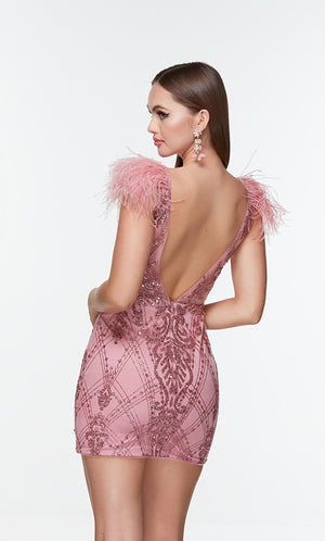 UNK-4501. Short, Plunging Neckline, Straight image 5