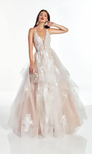 UNK-60903. Long, Plunging Neckline, Ballgown image 0