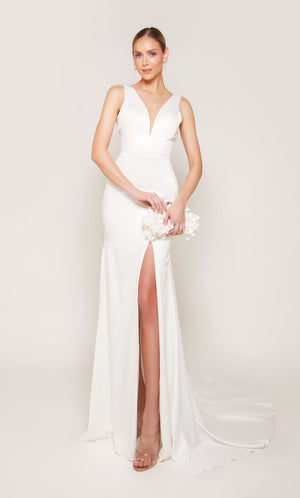 UNK-7091. Long, Plunging Neckline, Straight image 4