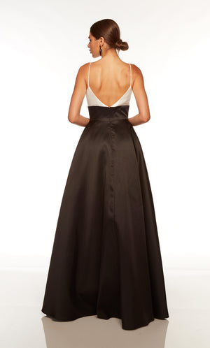 UNK-1764. Long, V-neck, A-line, V Shaped Back image 1