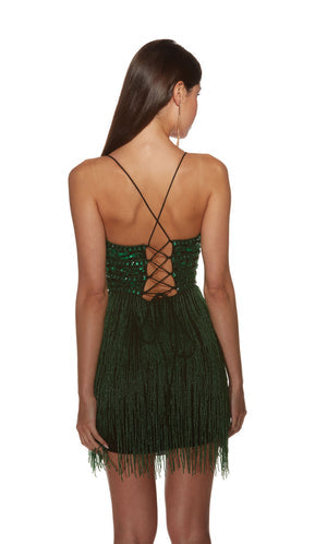 UNK-4801. Short, V-neck, Straight, Strappy Back image 2