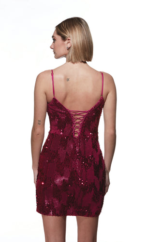 UNK-4932. Short, Plunging Neckline, Straight image 3