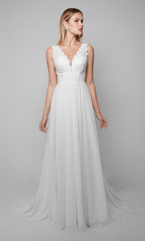 UNK-7071. Long, Plunging Neckline, A-line image 2