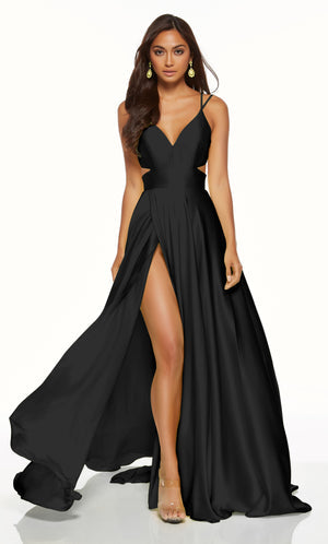 UNK-60453. Long, V-Neck, Flowy, Cutout Back image 0
