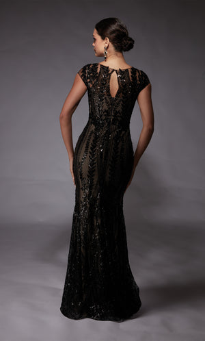 UNK-27716. Long, Scoop Neck, Fit N Flare, Keyhole Back image 2