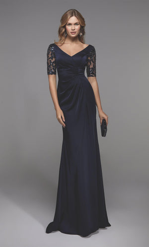 UNK-27498. Long Evening Dresses, V-neck, Straight image 0
