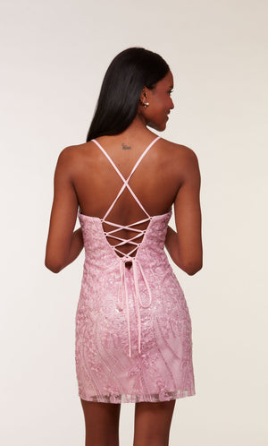 UNK-4615. Short, Scoop Neck, Straight, Strappy Back image 9