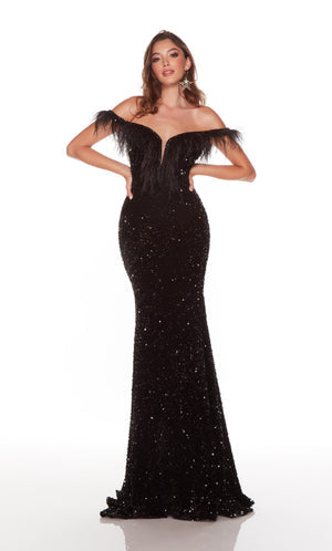 UNK-61373. Long, Off The Shoulder, Fit N Flare image 2