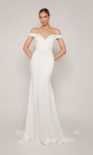 UNK-7098. Long, Off The Shoulder, Fit N Flare image 9