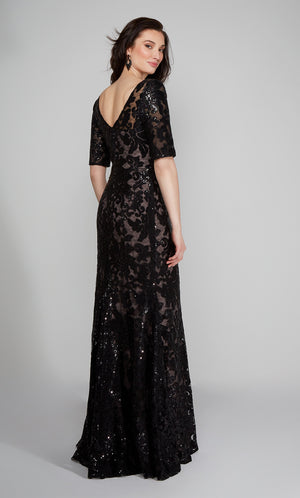 UNK-27497. Long Formal Dresses, Illusion Neckline, Fit N Flare image 1