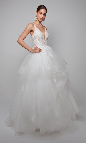 UNK-7080. Long, Plunging Neckline, Ball Gown image 4