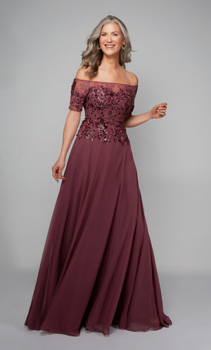 UNK-27566. Long, Off The Shoulder, A-line, Closed Back image 2