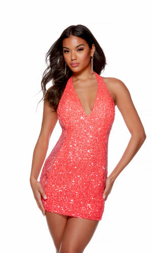 UNK-84016. Short, Halter Neckline, Straight, Open Back image 0