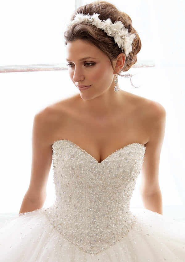 UNK-Sparkling Crystal Beading on Tulle Morilee Bridal image 1