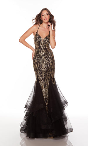 UNK-61415. Long, Plunging Neckline, Mermaid image 1