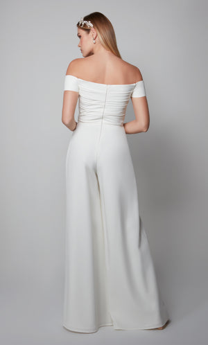 UNK-70014. Long, Off The Shoulder, Jumpsuit image 4