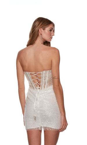 UNK-4678. Short, Strapless, Straight, Lace-up Back image 4
