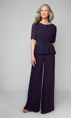 UNK-27576. Long, Scoop Neck, Jumpsuit, Closed Back image 4