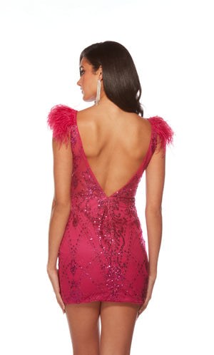 UNK-4501. Short, Plunging Neckline, Straight image 3