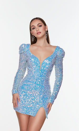 UNK-4540. Short, Plunging Neckline, Straight image 5