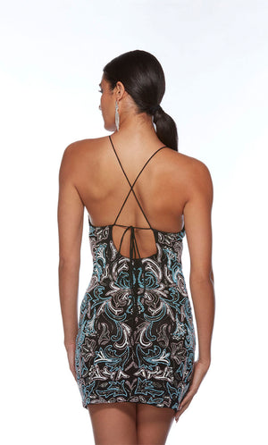 UNK-84015. Short, V Neckline, Straight, Strappy Back image 1