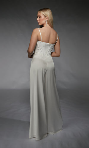 UNK-70070. Long, Scoop Neck, Jumpsuit, Closed Back image 4