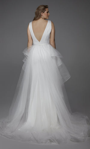 UNK-7019. Long, Plunging Neckline, Fit and Flare image 6