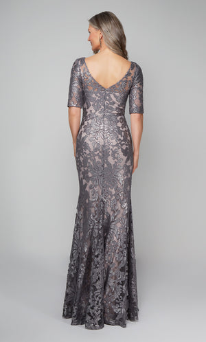 UNK-27497. Long Formal Dresses, Illusion Neckline, Fit N Flare image 4