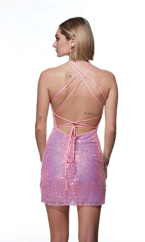 UNK-4809. Short, Scoop Neck, Straight, Strappy Back image 4