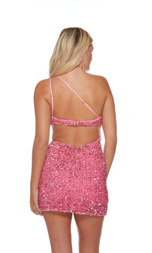 UNK-4779. Short, One Shoulder, Straight, Open Back image 5