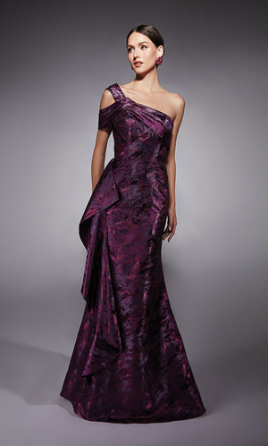 UNK-27701. Long, One Shoulder, Fit N Flare, Closed Back image 0