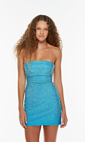 UNK-4582. Short, Strapless, Straight, Strappy Back image 2