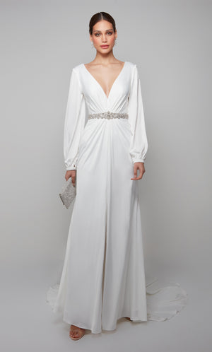 UNK-7070. Long, Plunging Neckline, Straight image 2