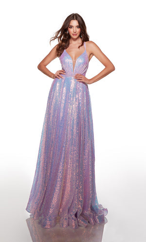 UNK-61398. Long, Plunging Neckline, A-line image 6