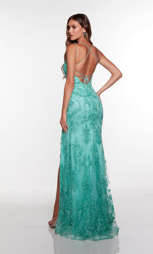 UNK-61407. Long, Plunging Neckline, Straight image 1