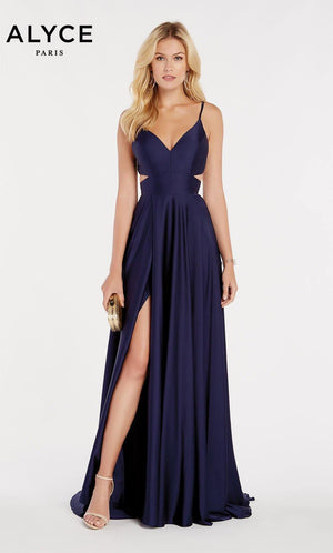 UNK-60453. Long, V-Neck, Flowy, Cutout Back image 4