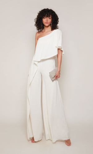 UNK-70049. Long, One Shoulder, Jumpsuit, Closed Back image 2
