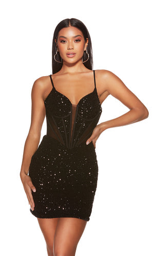 UNK-4910. Short, Plunging Neckline, Straight image 0