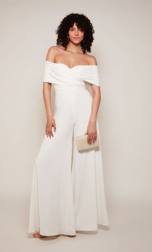 UNK-70051. Long, Off The Shoulder, Jumpsuit image 1