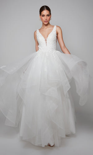 UNK-7082. Long, Plunging Neckline, Ball Gown image 0