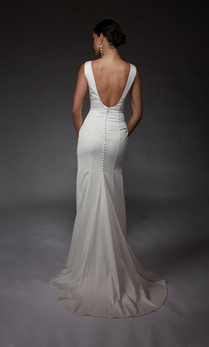UNK-7092. Long, Plunging Neckline, Straight image 1