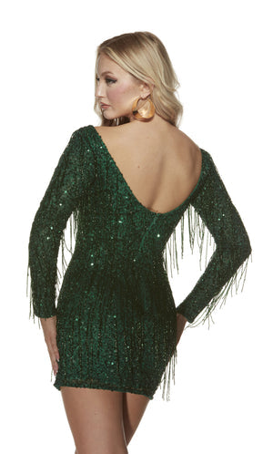 UNK-4873. Short, Plunging Neckline, Straight, Open Back image 6