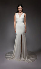 UNK-7091. Long, Plunging Neckline, Straight image 0