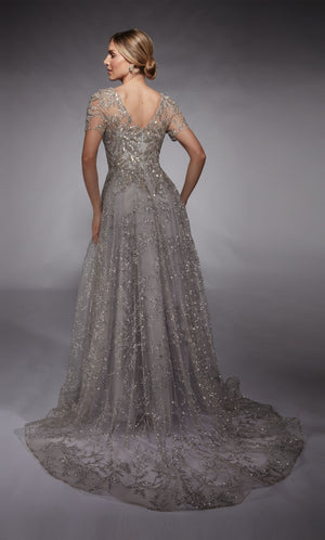 UNK-27726. Long, Illusion Neckline, A-line image 6