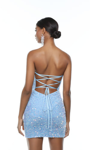 UNK-4605. Short, Strapless, Straight, Lace-up Back image 8