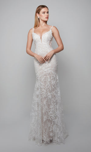 UNK-7077. Long, Plunging Neckline, Fit N Flare image 6