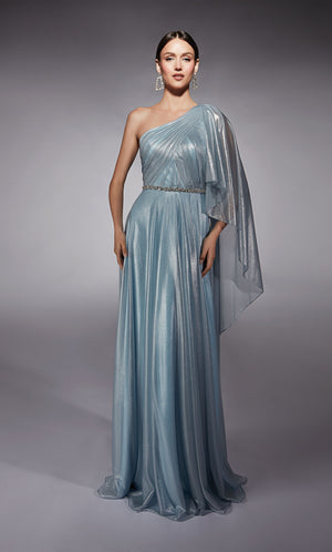 UNK-27719. Long, One Shoulder, Flowy, Closed Back image 2